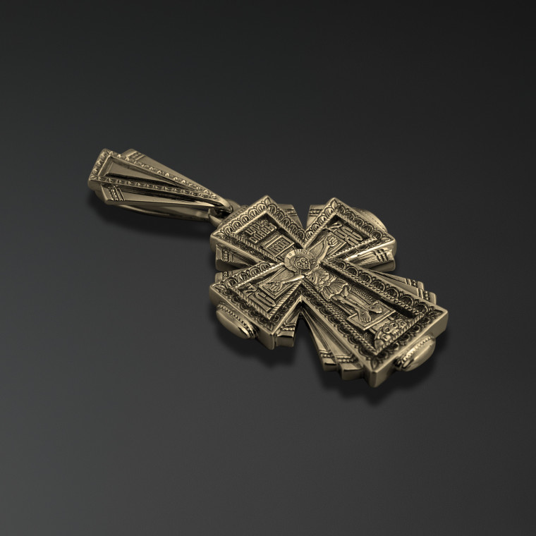 O cruce cu un Crucifix și imaginea Sfântului Vasile din Ostrog   