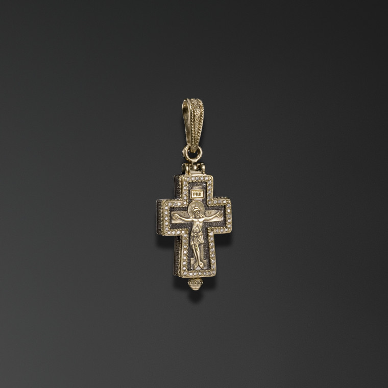 Our Lady of the Sign reliquary cross