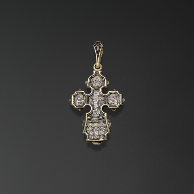 Engolpion cross with image of Nicholas the Miracle Worker