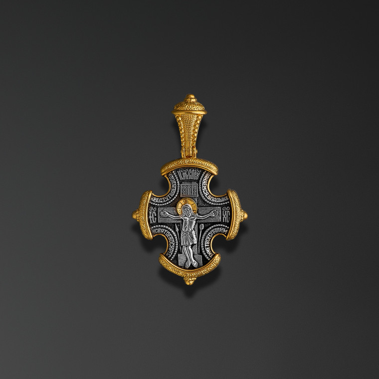 Engolpion cross with image of Nicholas the Miracle Worker